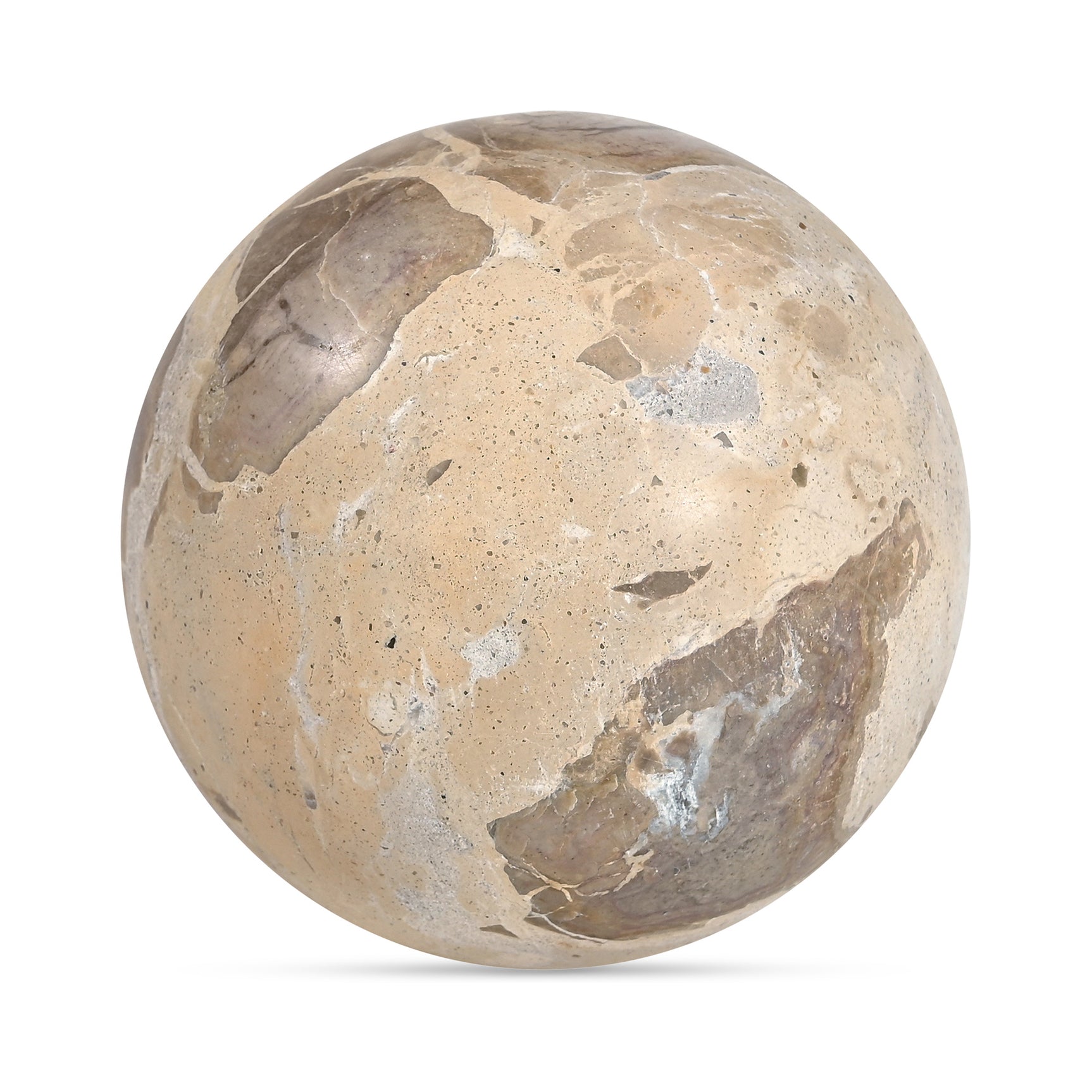 Odessa Tendu Beige Marble Sphere Tabletop Accent