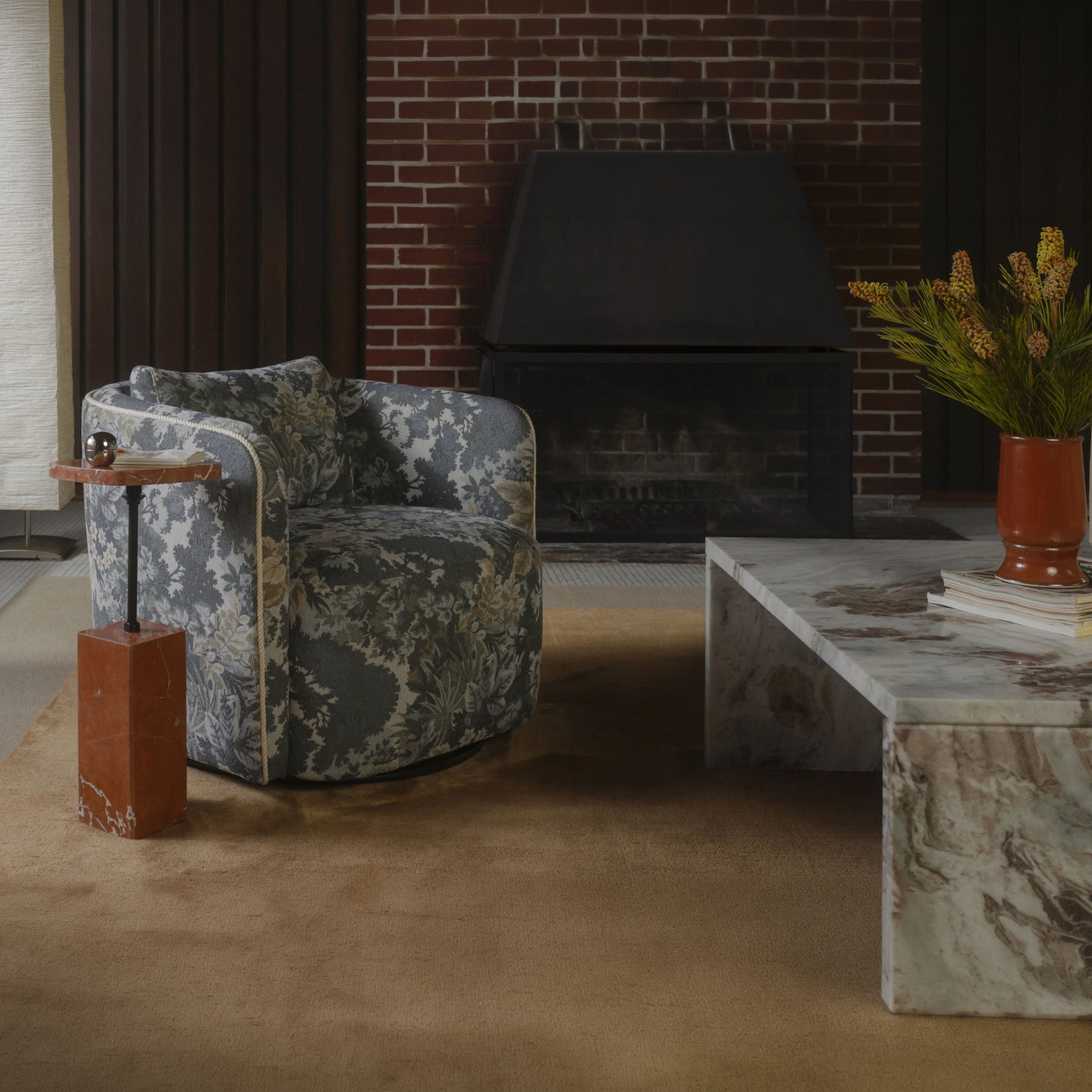 Caro Rosso Alicante Marble Side Table