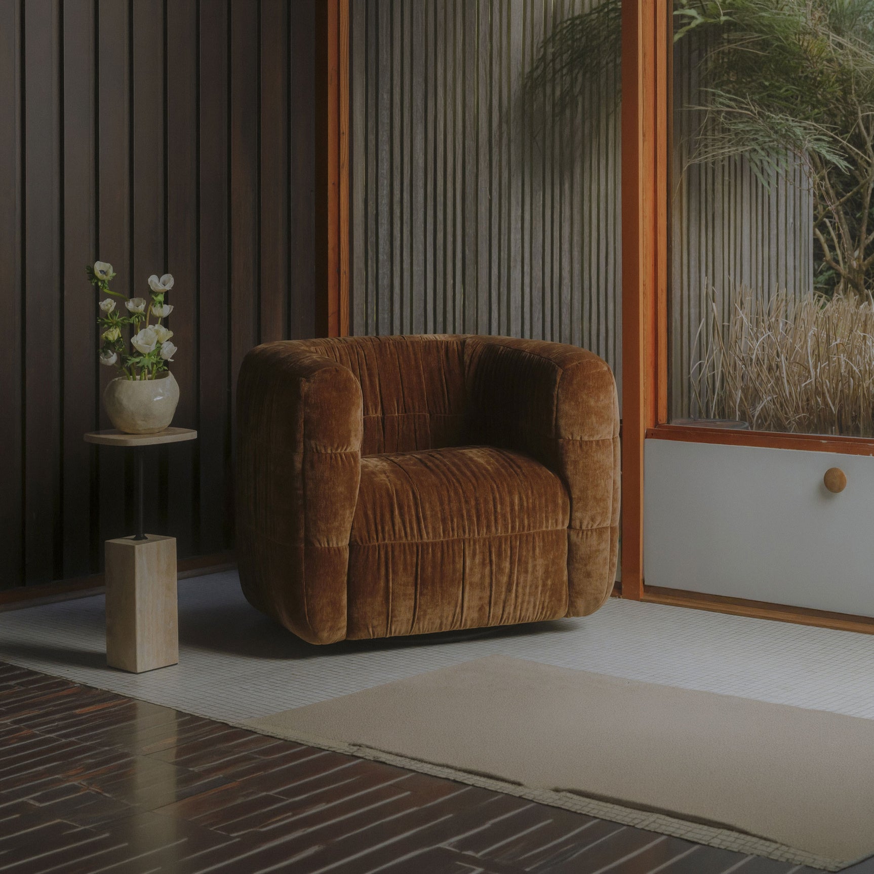 Caro Travertine Side Table