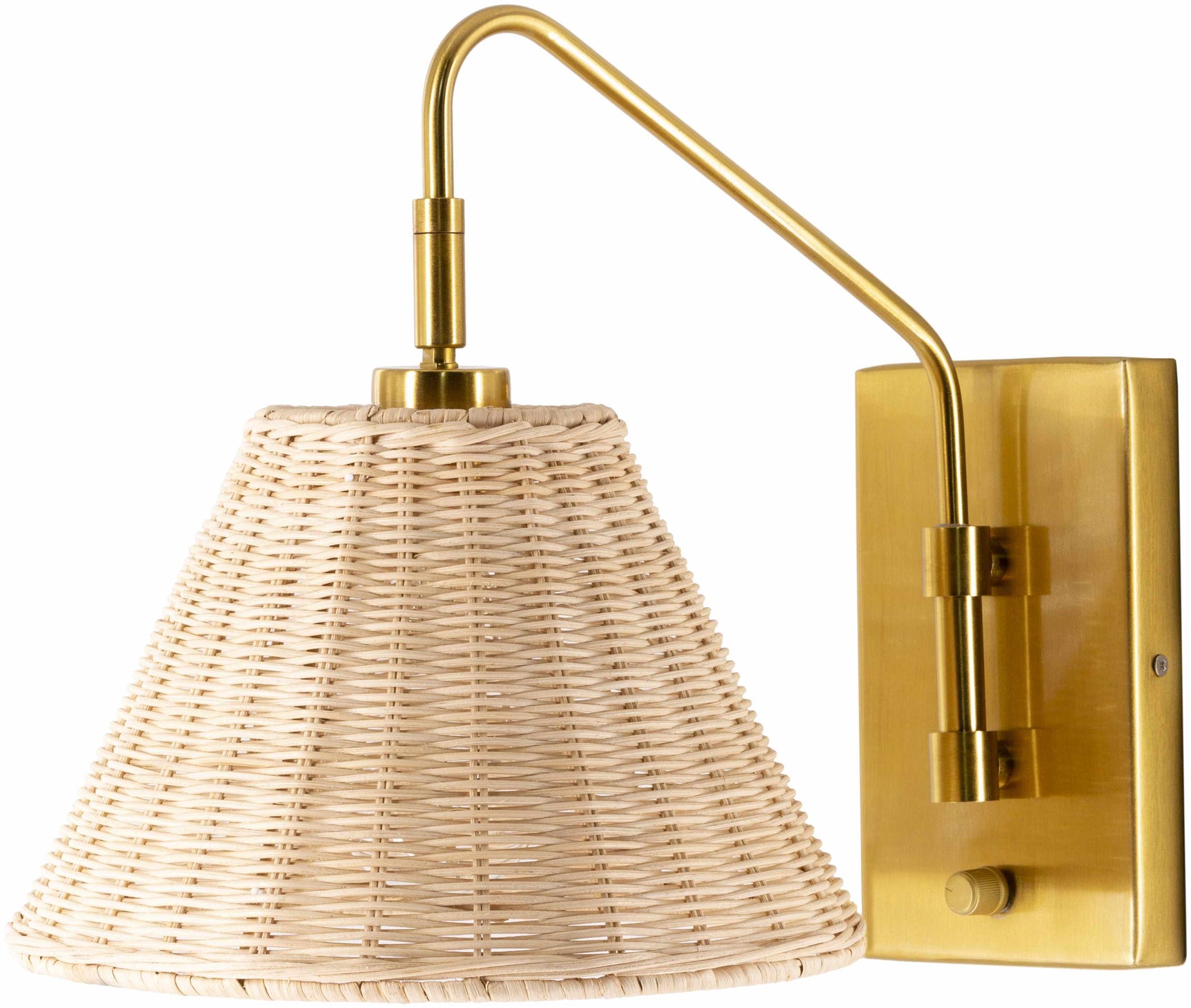 Gabas Gold Iron Rattan Wall Sconces - Ornate Home