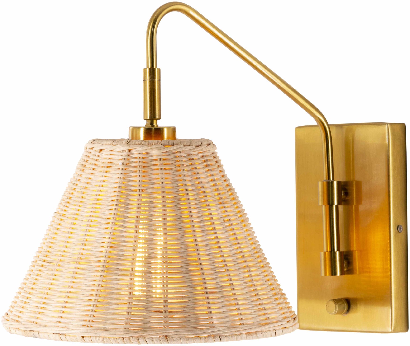 Gabas Gold Iron Rattan Wall Sconces - Ornate Home
