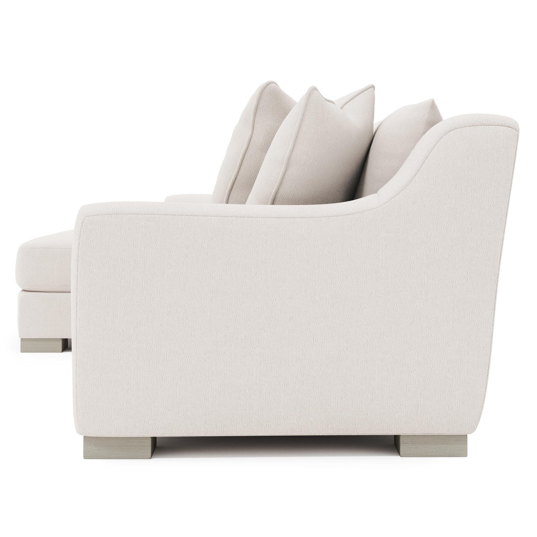 Gabi White/Cream Fabric Sectional Left-Arm-Chaise - Ornate Home