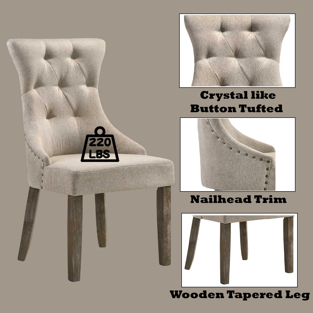 Gabrian Fabric & Reclaimed Gray Dining Chair - Ornate Home