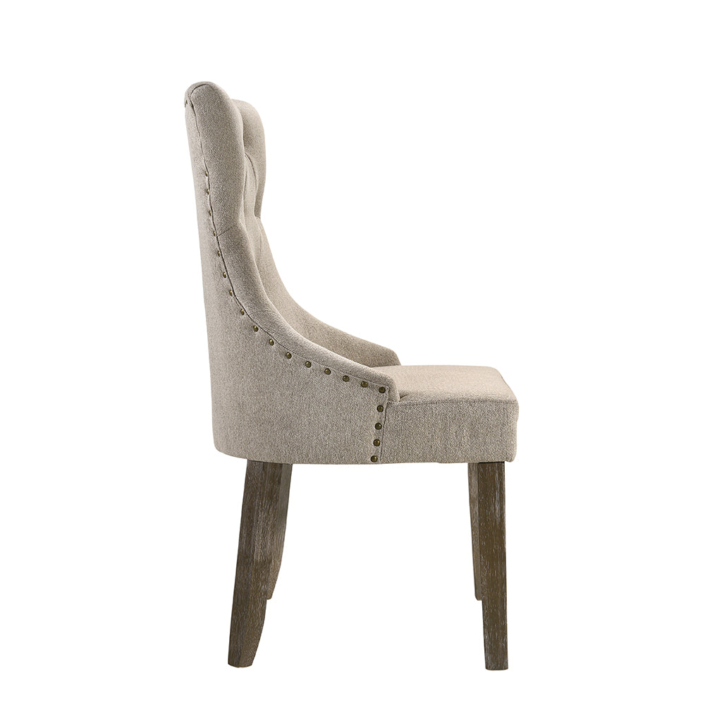 Gabrian Fabric & Reclaimed Gray Dining Chair - Ornate Home