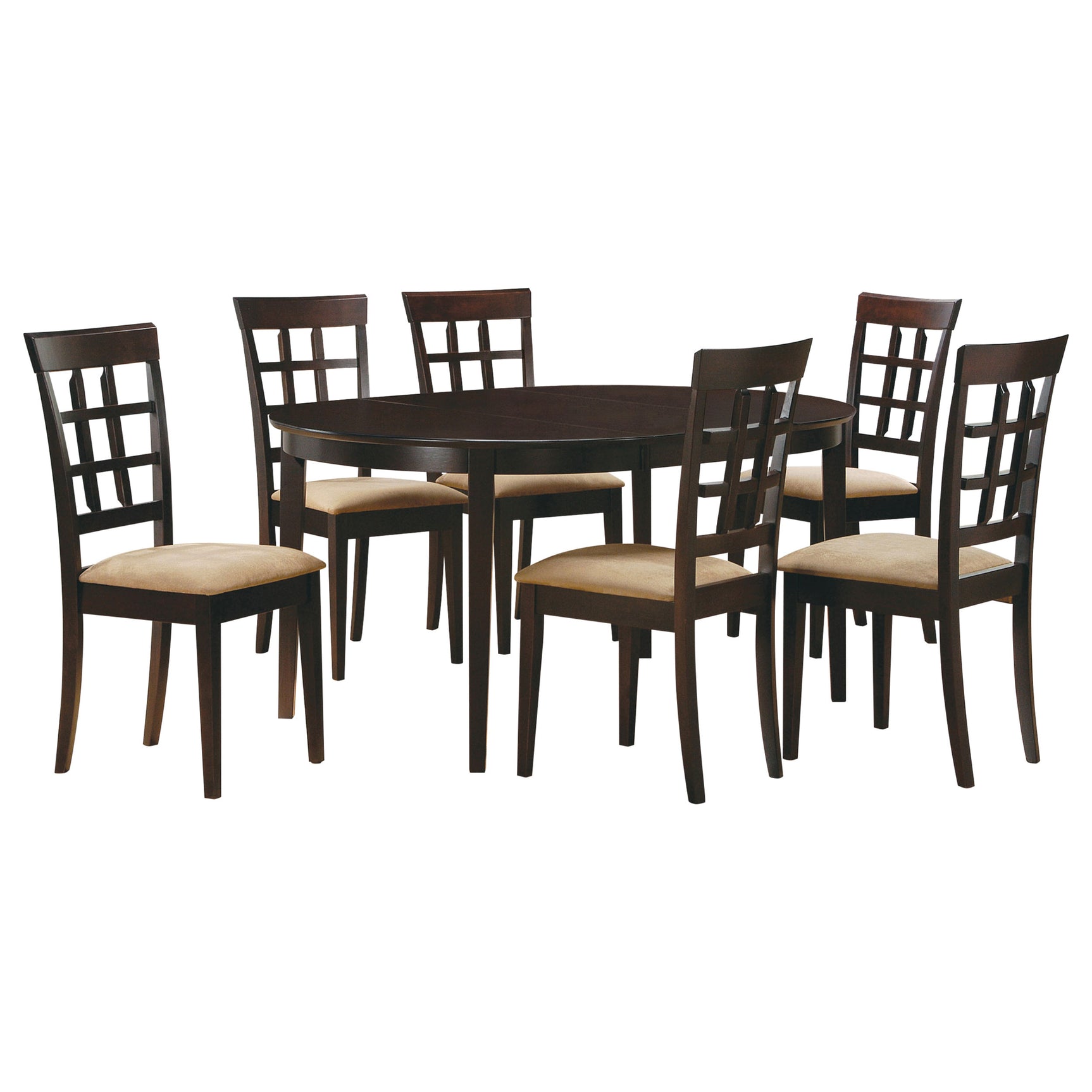 Gabriel Cappuccino 7-piece Extension Leaf Dining Table Set - Ornate Home