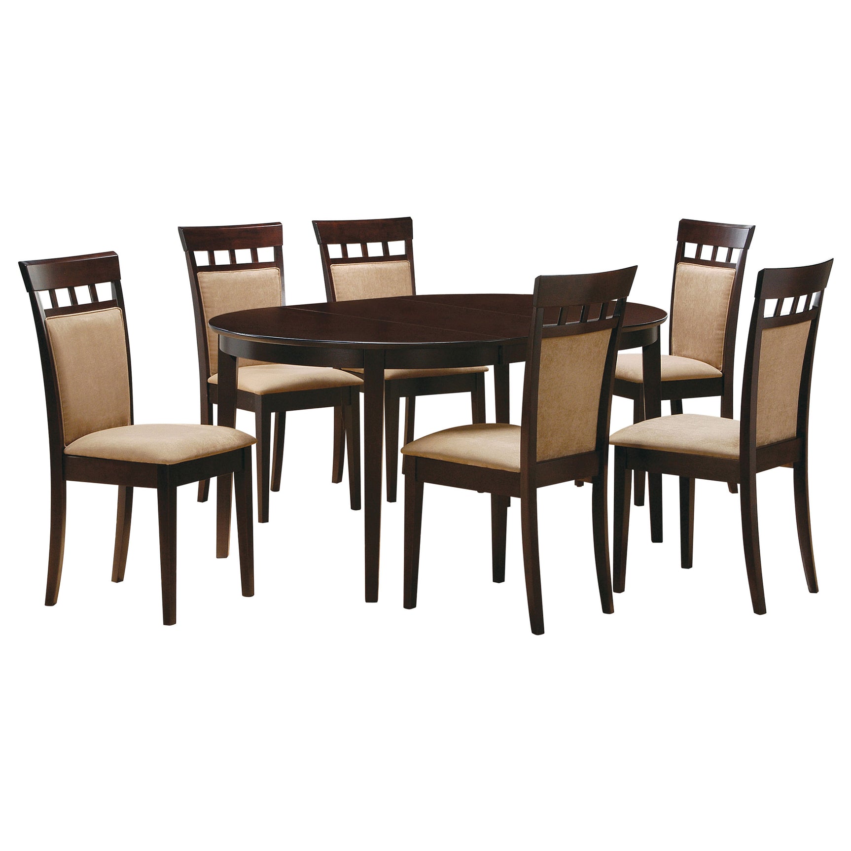 Gabriel Cappuccino 7-piece Extension Leaf Dining Table Set - Ornate Home