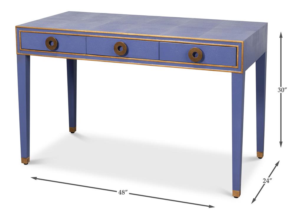 Gabriella Blue Shagreen Desk/Table - Ornate Home