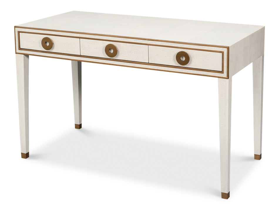 Gabriella Osprey White Shagreen Desk/Table - Ornate Home