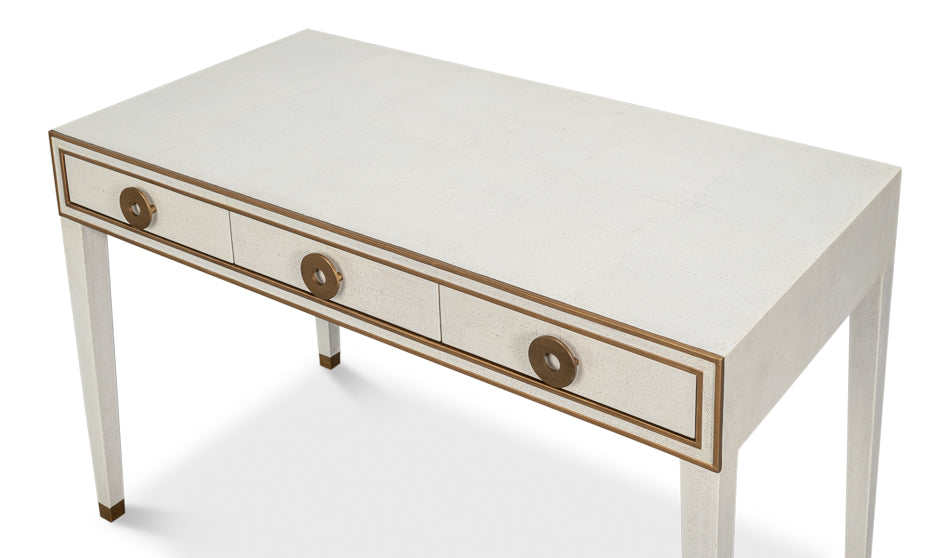 Gabriella Osprey White Shagreen Desk/Table - Ornate Home