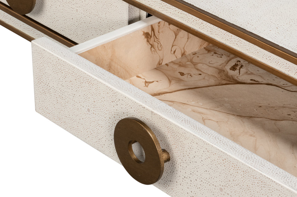 Gabriella Osprey White Shagreen Desk/Table - Ornate Home