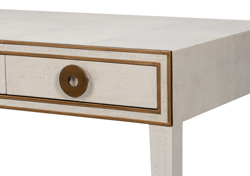 Gabriella Osprey White Shagreen Desk/Table - Ornate Home