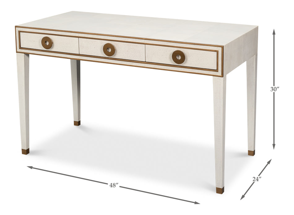 Gabriella Osprey White Shagreen Desk/Table - Ornate Home
