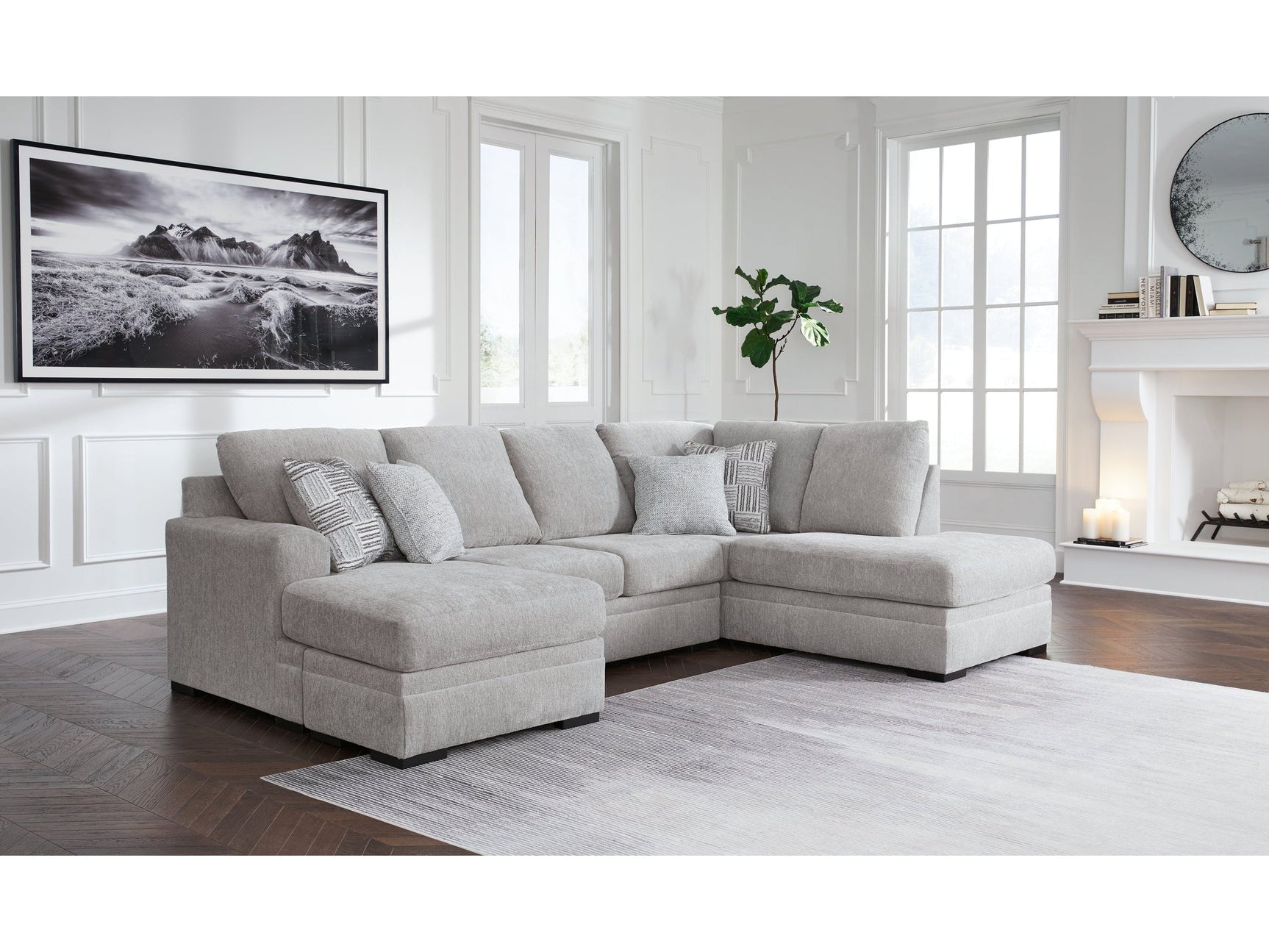 Gabyleigh Nickel 2-Piece Sectional with RAF Chaise (Online Special Price) - Ornate Home