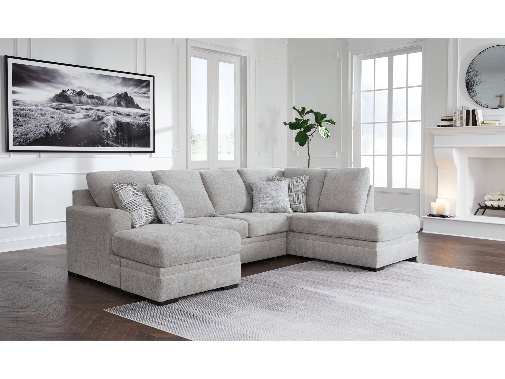 Gabyleigh Nickel 2-Piece Sectional with RAF Chaise - Ornate Home