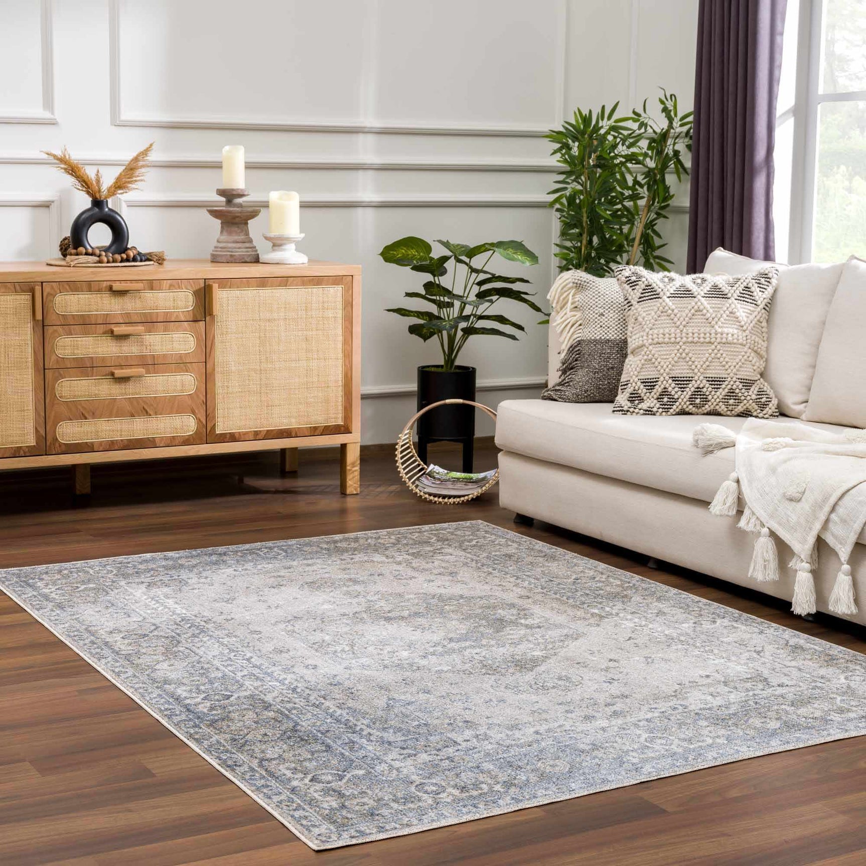 Gael Blue Boutique Washable Rug - Ornate Home