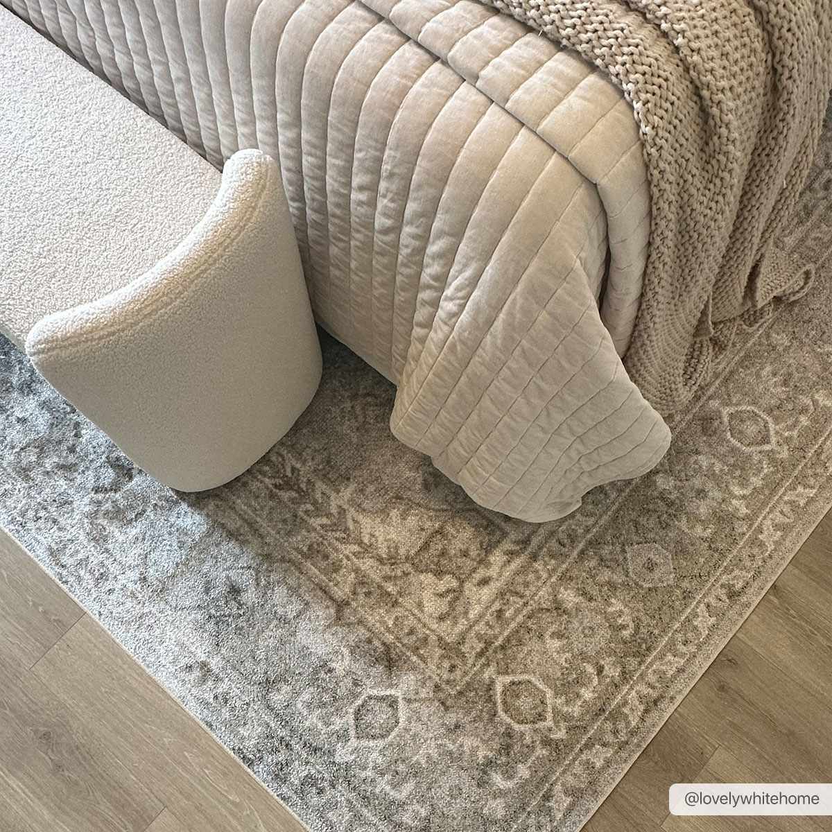 Gael Cream Washable Area Rug - Ornate Home