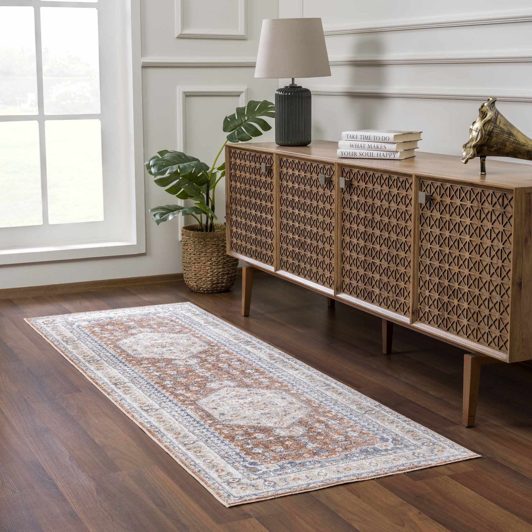 Gael Rust Boutique Washable Rug - Clearance - Ornate Home