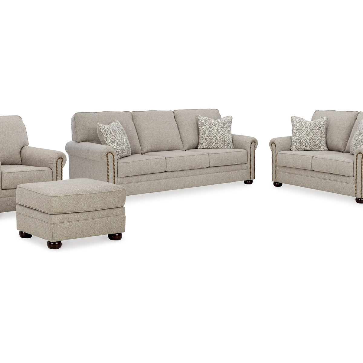 Ashley Furniture Gaelon Dune Sofa, Loveseat, Chair and Ottoman (Online ...