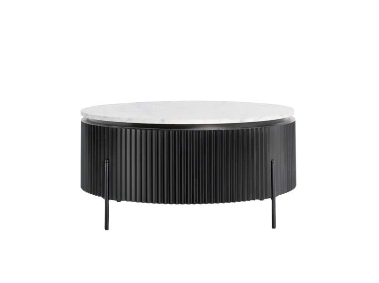 Gage Black/White Round Coffee Table - Ornate Home