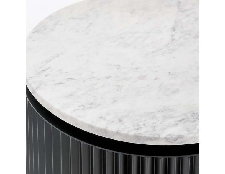 Gage Black/White Round End Table - Ornate Home