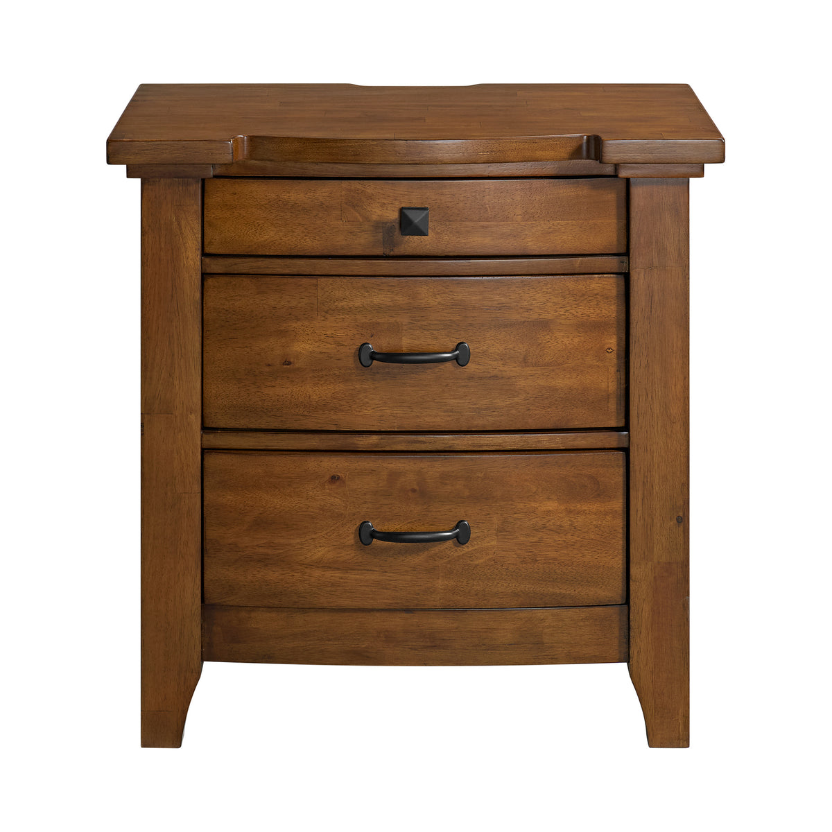 Gage Chestnut 3-Drawer Nightstand with USB and Power - Ornate Home
