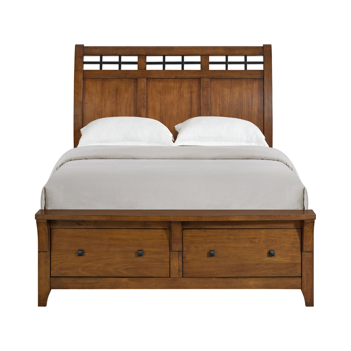 Gage Chestnut Queen Sleigh Storage Bed