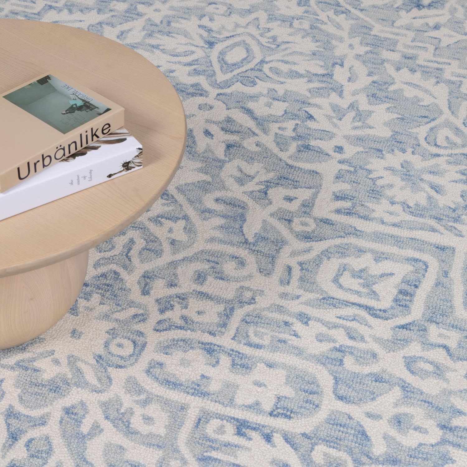 Gagebrook Blue Wool Area Rug - Ornate Home