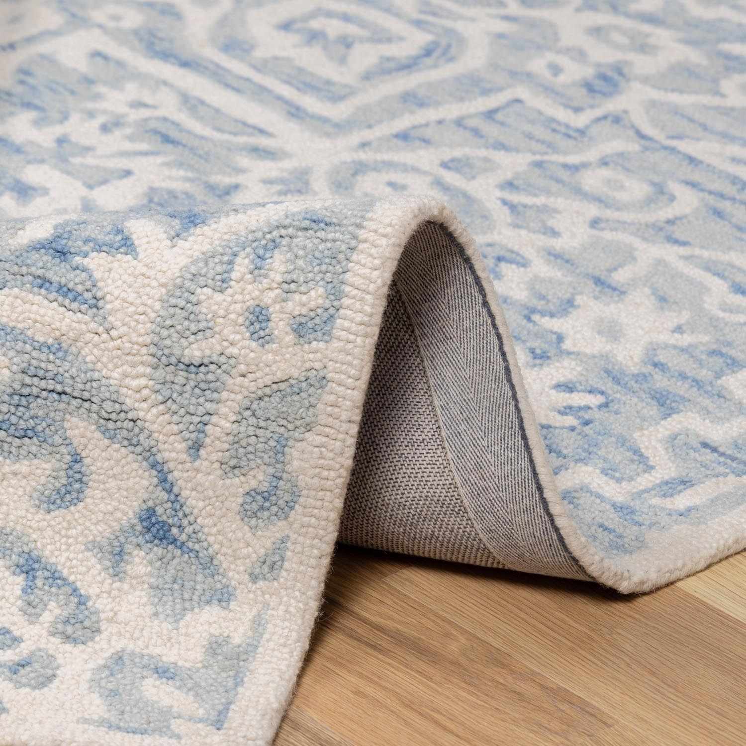 Gagebrook Blue Wool Area Rug - Ornate Home