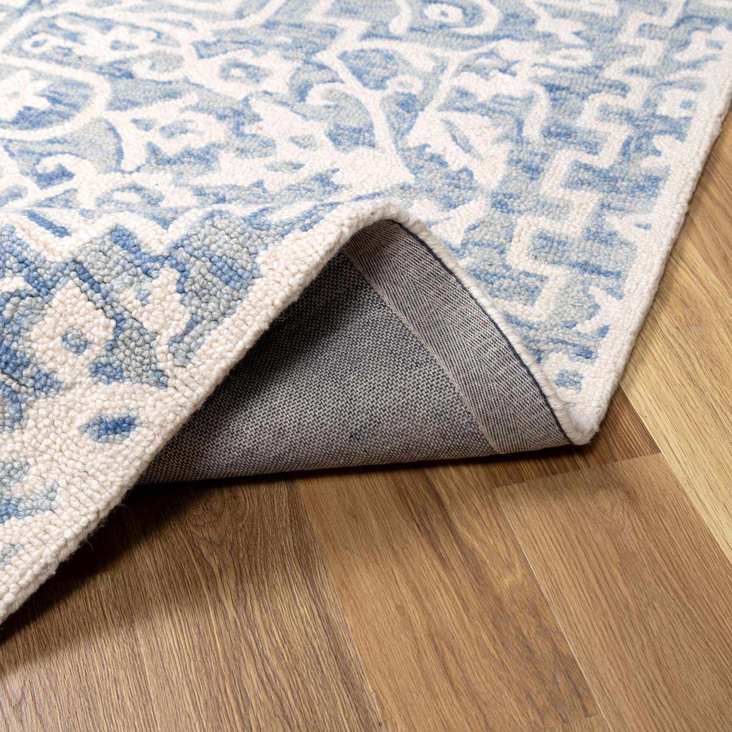 Gagebrook Blue Wool Area Rug - Ornate Home