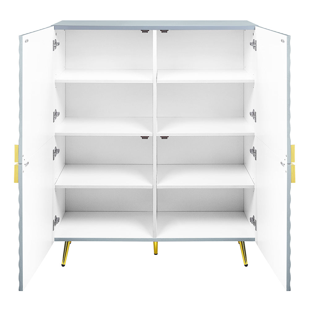 Gaines Gray High Gloss Console Cabinet - Ornate Home