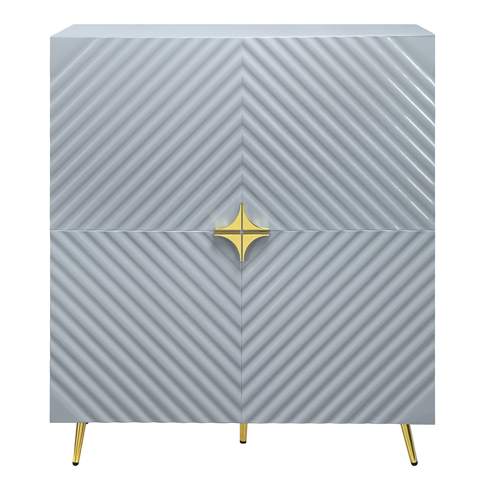 Gaines Gray High Gloss Console Cabinet - Ornate Home