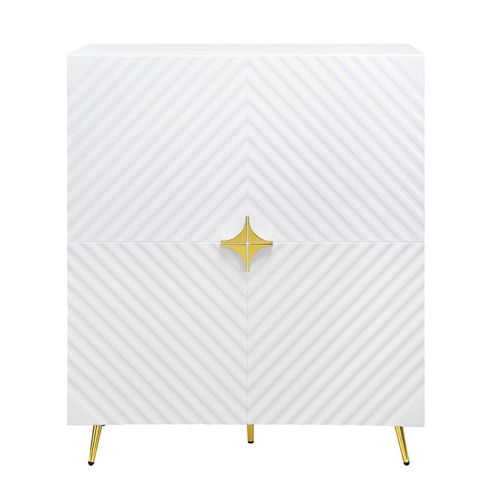 Gaines White High Gloss Console Cabinet - Ornate Home