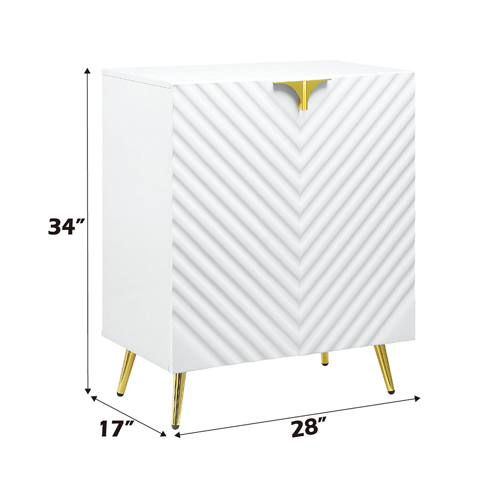 Gaines White High Gloss Console Table - Ornate Home