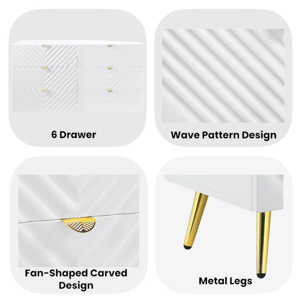 Gaines White High Gloss Dresser - Ornate Home