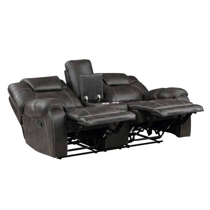 Gainesville Chocolate Double Reclining Loveseat - Ornate Home