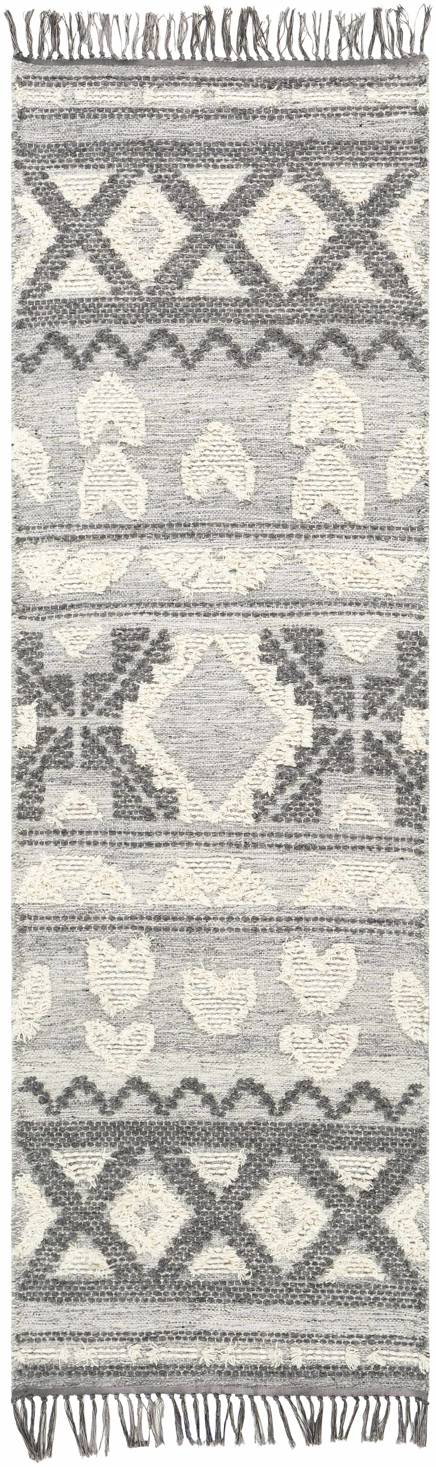 Gakona High-Low Cream&Charcoal Wool Rug - Clearance - Ornate Home