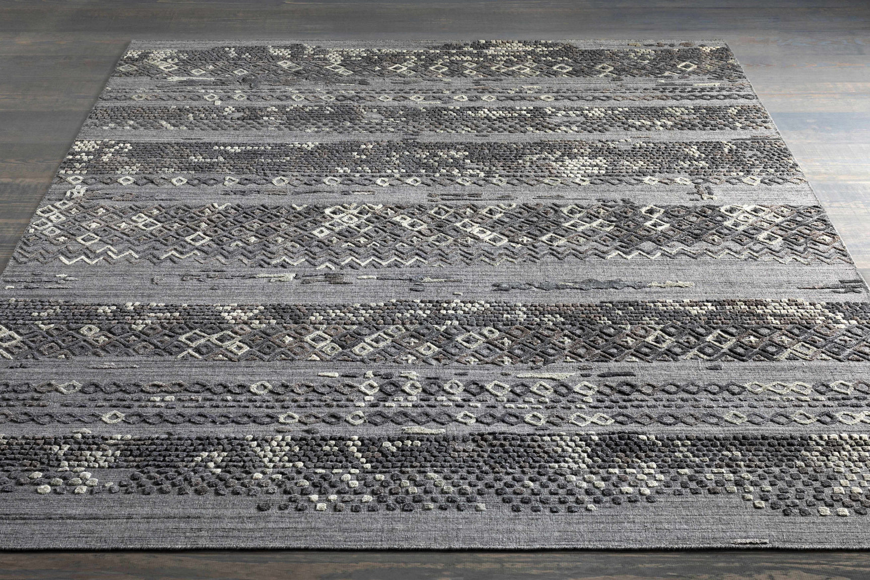 Galchutt Embossed Gray Premium Viscose&Wool Rug - Clearance - Ornate Home