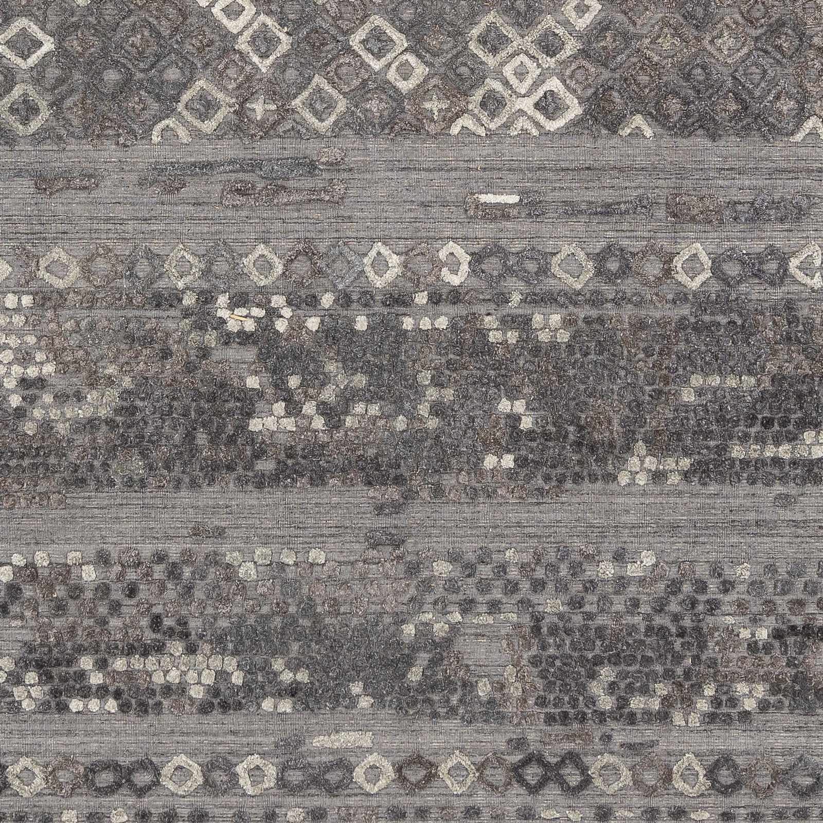 Galchutt Embossed Gray Premium Viscose&Wool Rug - Clearance - Ornate Home