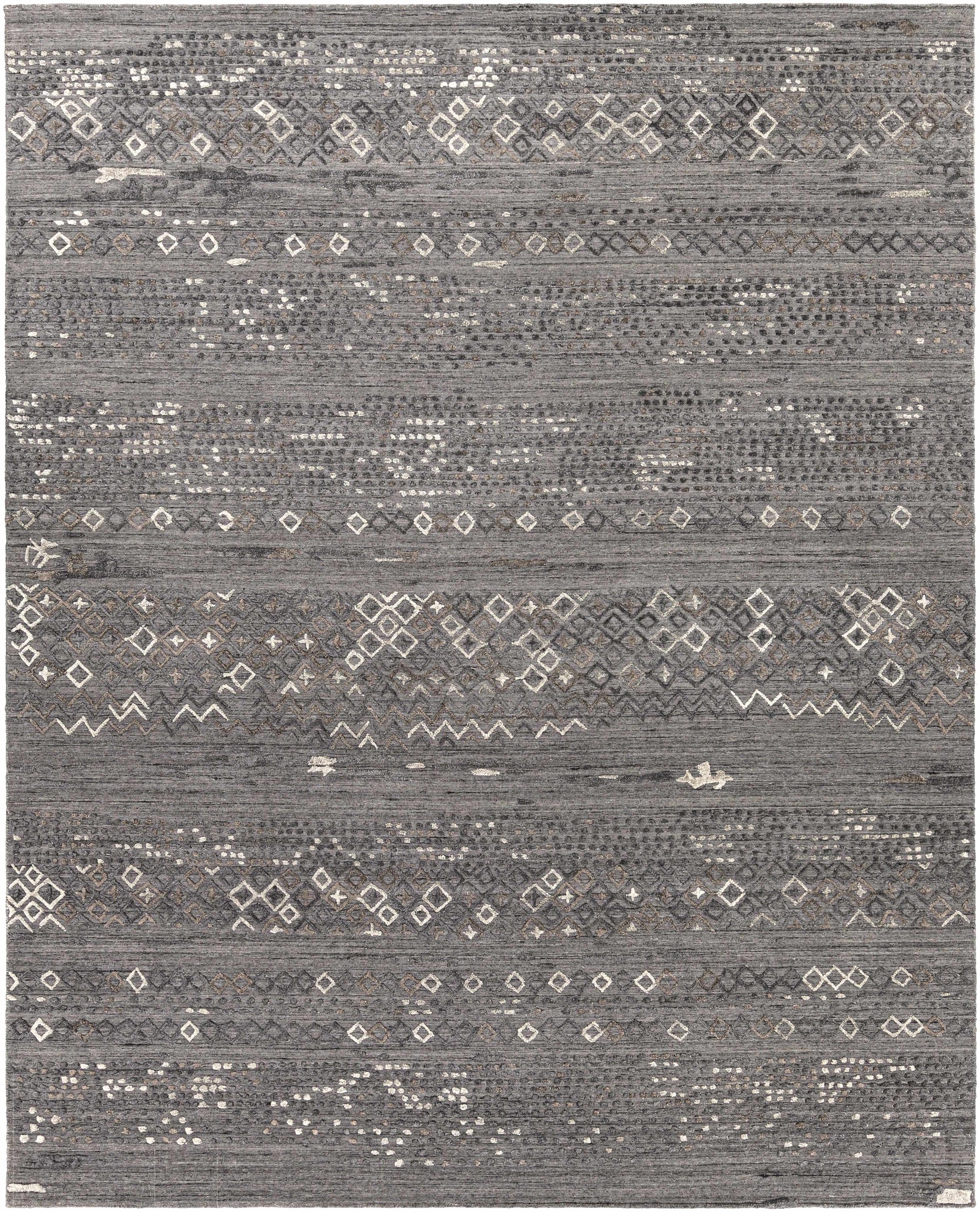 Galchutt Embossed Gray Premium Viscose&Wool Rug - Clearance - Ornate Home