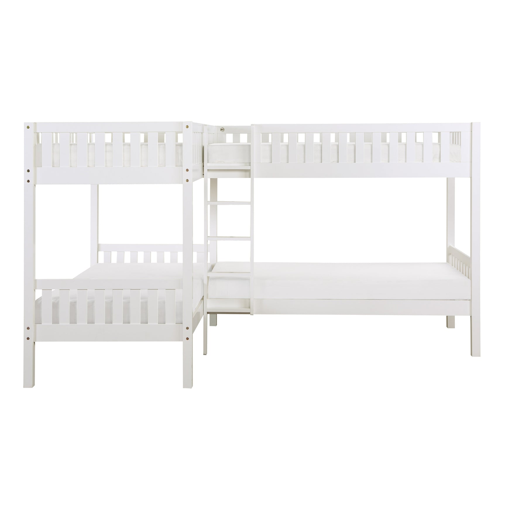 Galen White Corner Bunk Bed - Ornate Home