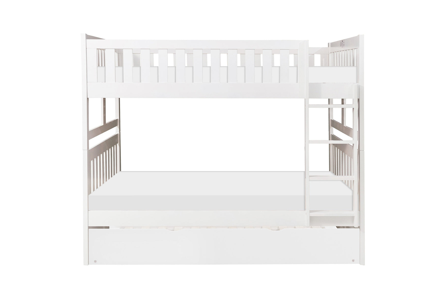 Galen White Full/Full Bunk Bed with Twin Trundle - Ornate Home