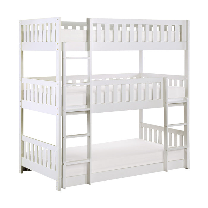 Galen White Triple Bunk Bed - Ornate Home