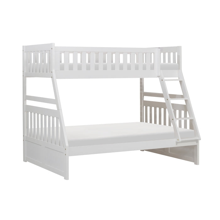 Galen White Twin/Full Bunk Bed - Ornate Home