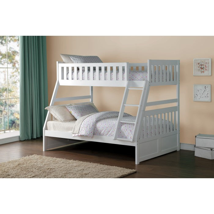 Galen White Twin/Full Bunk Bed - Ornate Home