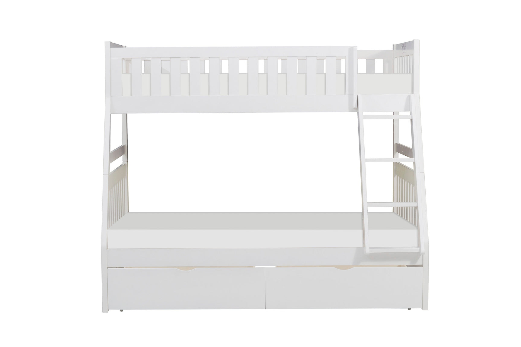 Galen White Twin/Full Bunk Bed With Storage Boxes - Ornate Home