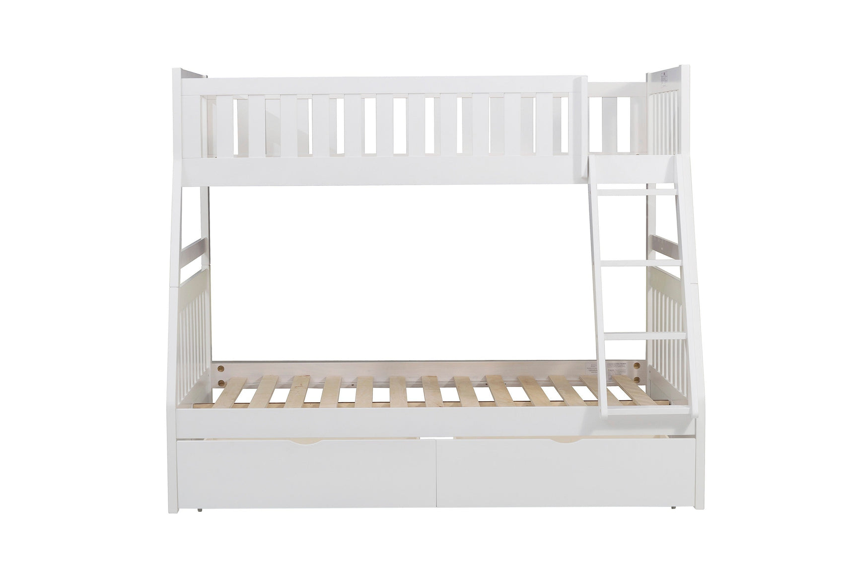 Galen White Twin/Full Bunk Bed With Storage Boxes - Ornate Home