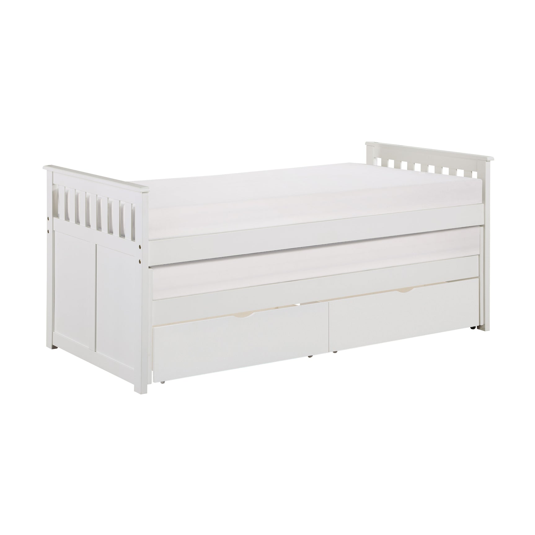 Galen White Twin/Twin Bed with Storage Boxes - Ornate Home