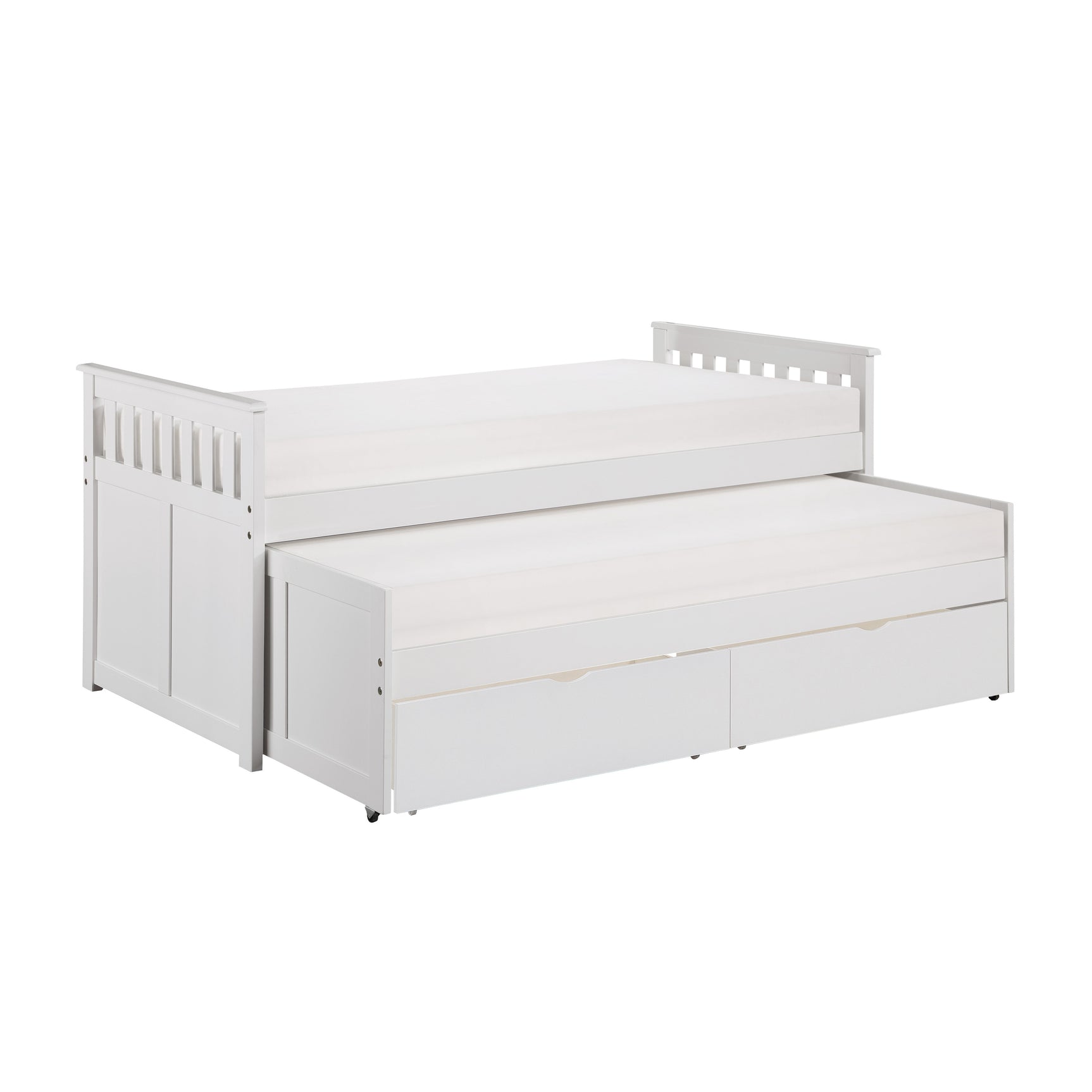 Galen White Twin/Twin Bed with Storage Boxes - Ornate Home