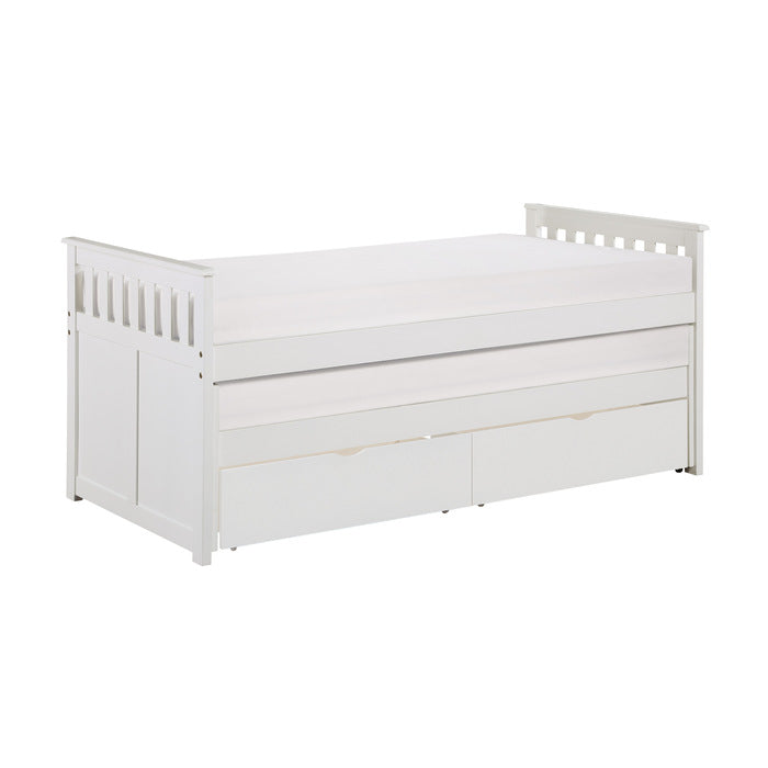 Galen White Twin/Twin Bed with Storage Boxes - Ornate Home