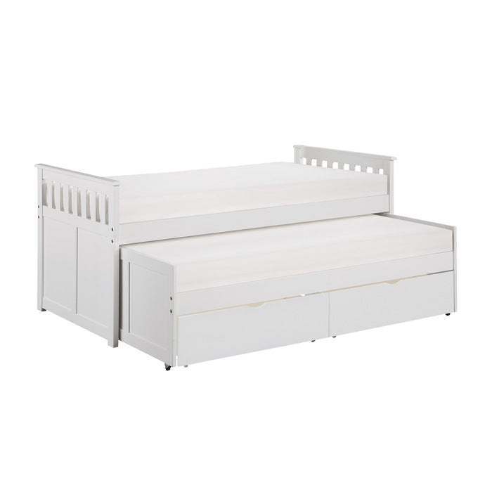 Galen White Twin/Twin Bed with Storage Boxes - Ornate Home